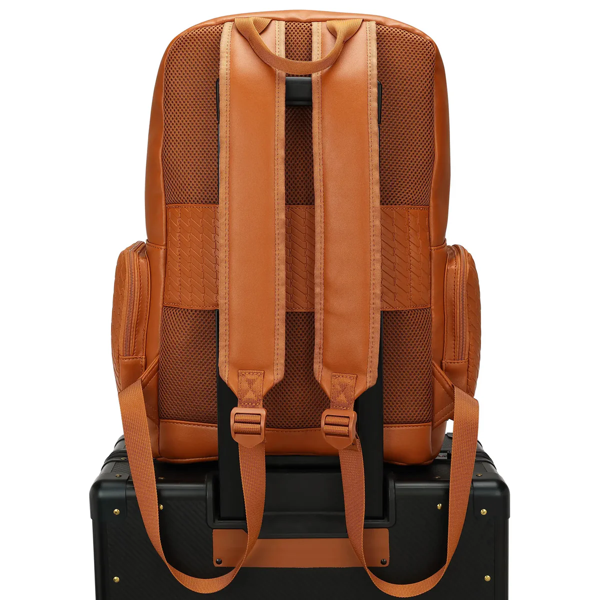 ELLE Leisure Luxe 27L Vegan Leather Backpack Brown