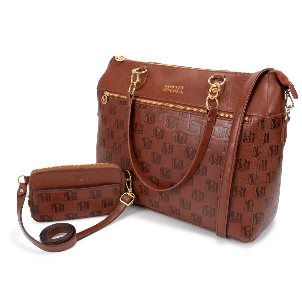 Badgley Mischka Madalyn Vegan Leather Travel Tote Weekender Bag