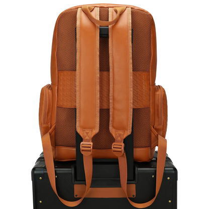 ELLE Leisure Luxe 27L Vegan Leather Backpack Brown