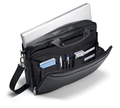 Samsonite Leather Bus Case slim Briefcase TG