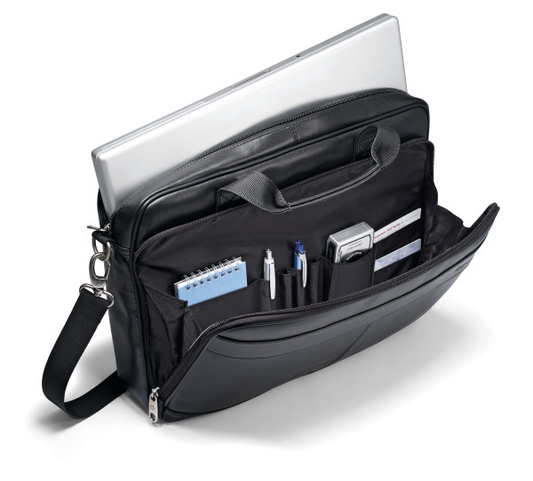 Samsonite Leather Bus Case slim Briefcase TG