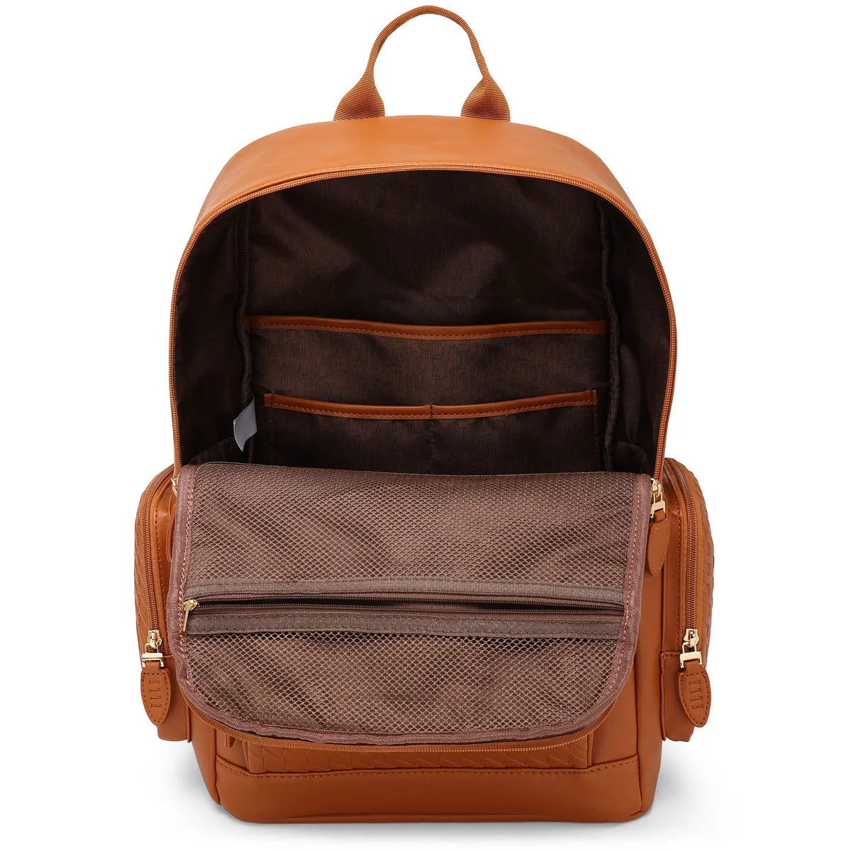 ELLE Leisure Luxe 27L Vegan Leather Backpack Brown