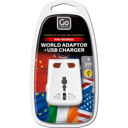 GO Travel Worldwide Adapter + USB